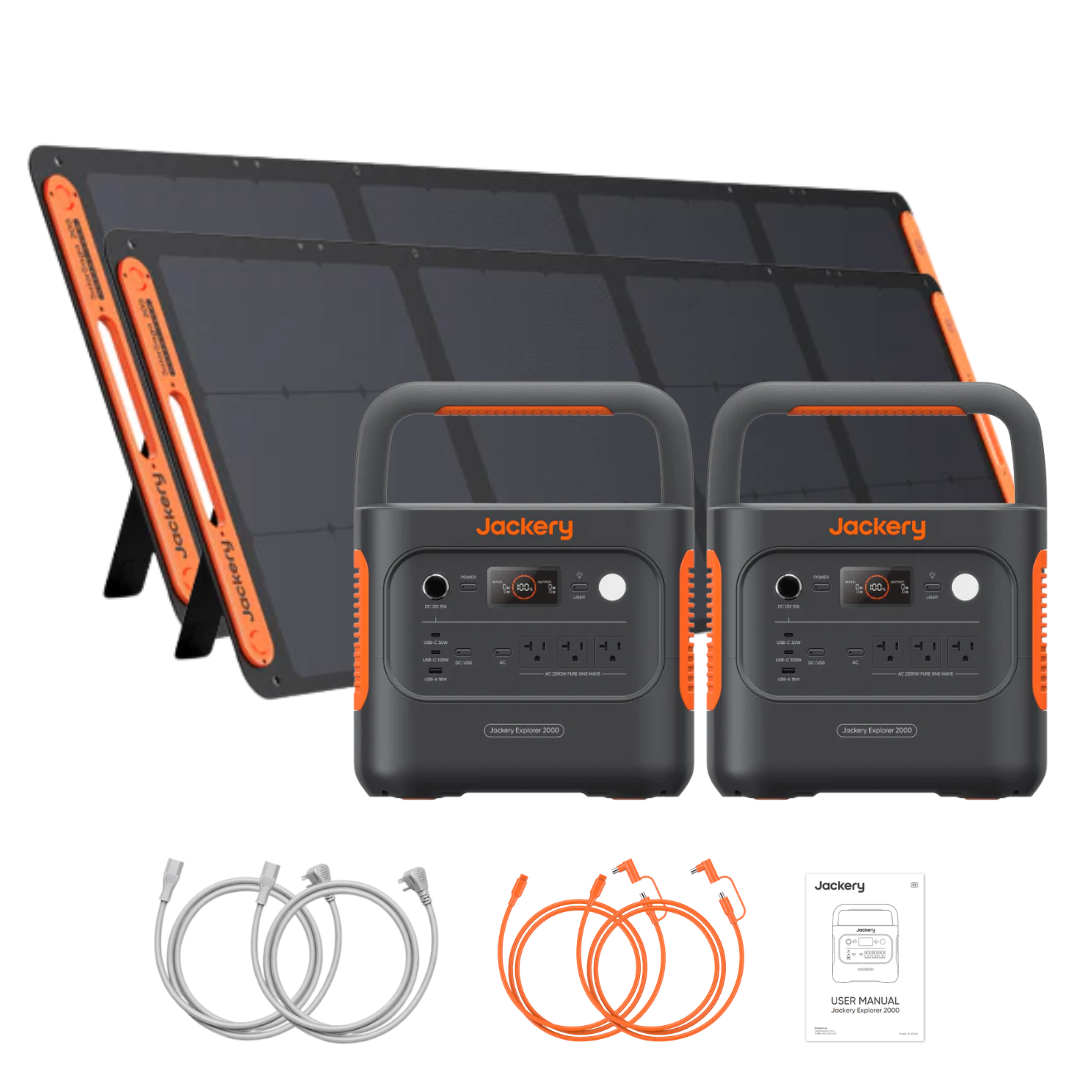 2 x Jackery Solar Generator 2000 v2 + 2 x SolarSaga 200W Portable Solar Panel