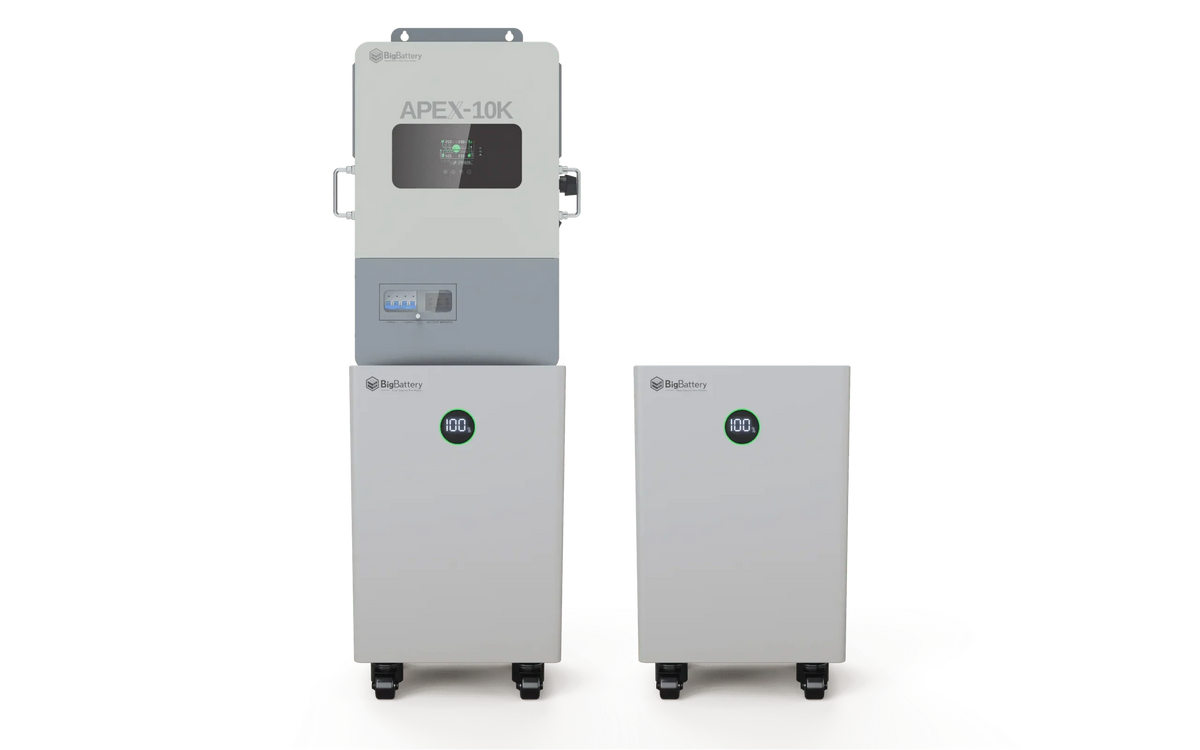 BigBattery NEXUS 51.2V 15kWH LiFePO4 Battery + APEX 10K Off-Grid Inverter