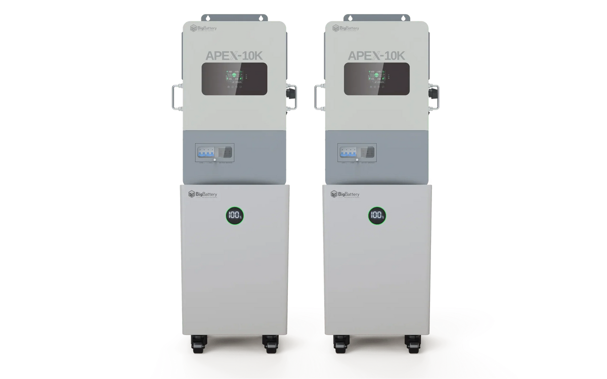 BigBattery NEXUS 51.2V 15kWH LiFePO4 Battery + APEX 10K Off-Grid Inverter