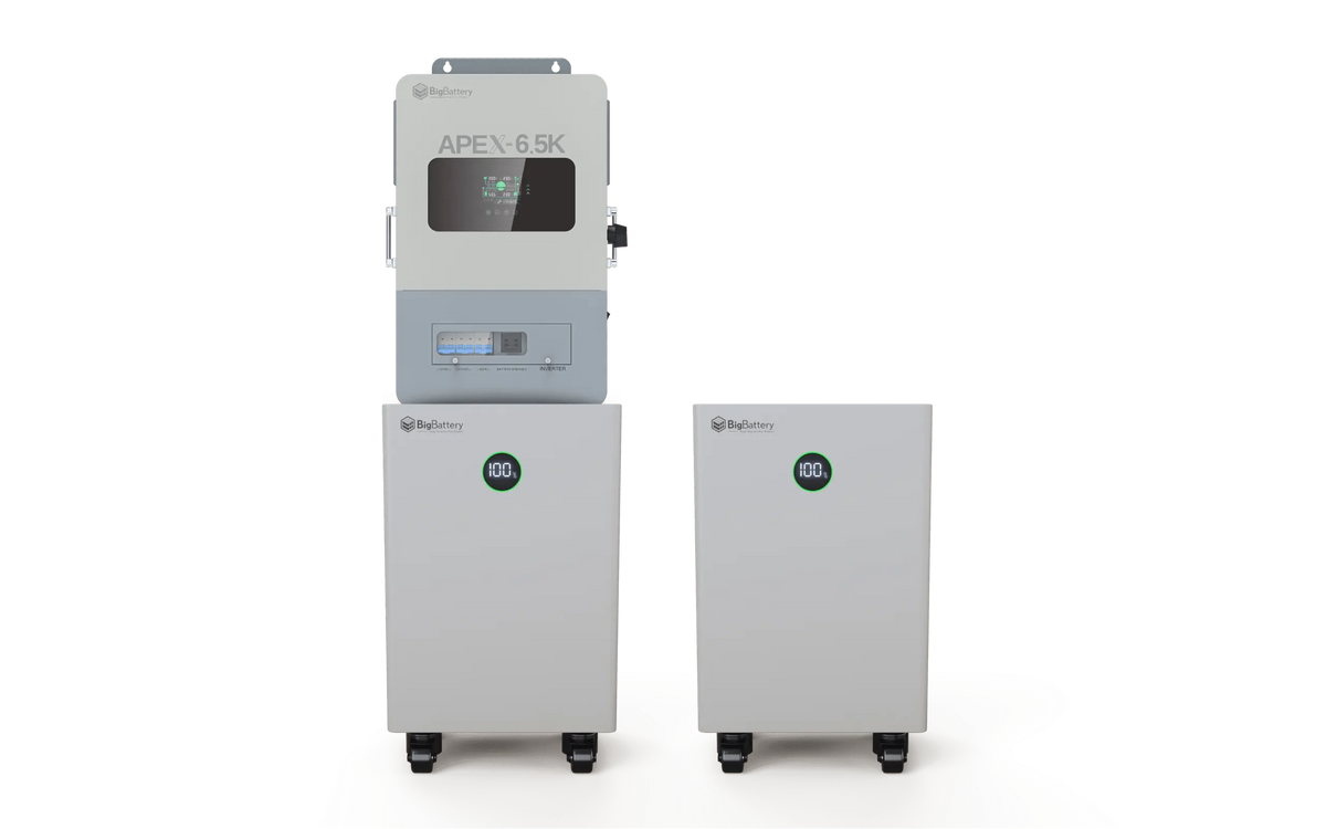 BigBattery NEXUS 51.2V 15kWH LiFePO4 Battery + APEX 6.5K Off-Grid Inverter