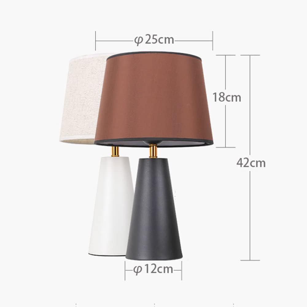 Genesolar Modern Bedside Table Lamp – Linen Shade, Black Metal Base