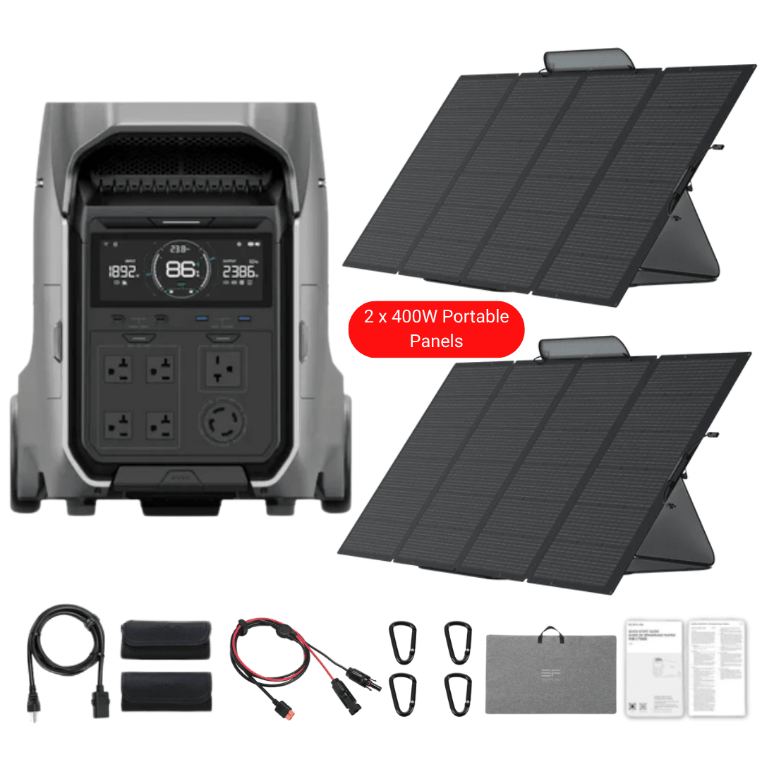 EcoFlow DELTA Pro 3 Solar Generator + 400W Portable Solar Panels