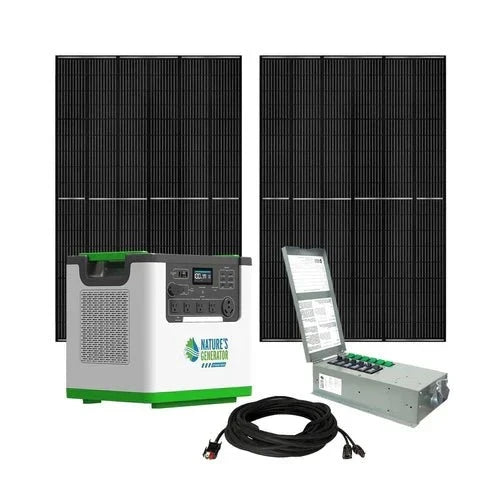 Natures Generator Lithium 3600 With 2 x 410W Monocrystalline Solar Panel + Transfer Switch