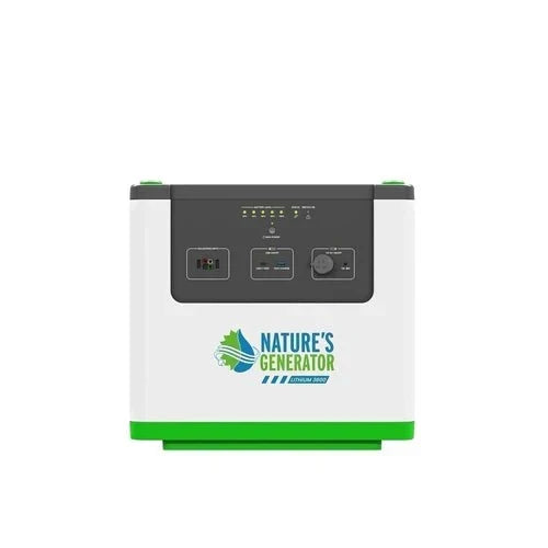 Natures Generator Lithium 3600 With Power Pod + 4 x 100W Monocrystalline Solar Panel + Transfer Switch