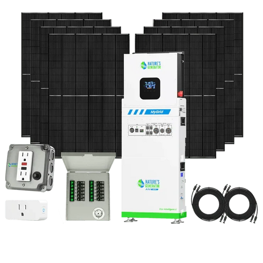 Natures Generator MyGrid 10k + 8 x 410W Rigid Panels + 50A Manual Transfer Switch + GFCI Box + Smart Plug