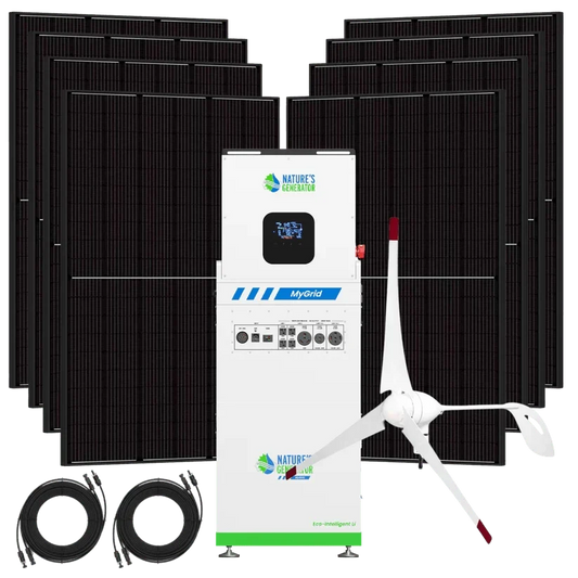 Natures Generator MyGrid 10K + 8 x 410W Rigid Solar Panel + 350W Wind Turbine