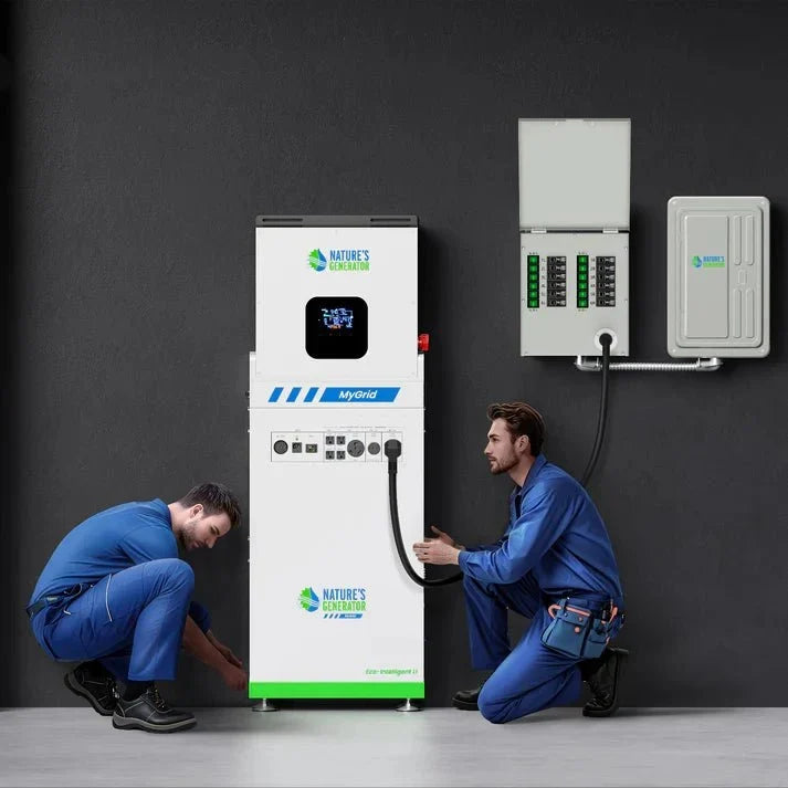 Natures Generator MyGrid 10k + 8 x 410W Rigid Panels + 50A Manual Transfer Switch + GFCI Box + Smart Plug